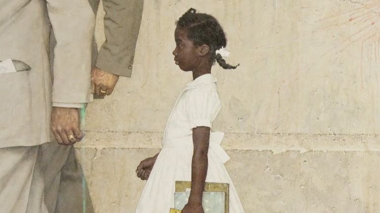 768x432 Ruby Bridges Visited President Barack Obama To See Norman - Little Black Girl Painting
