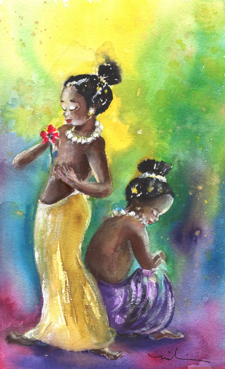 731x1200 The Two Little Princesses (Miki De Goodaboom) - Little Black Girl Painting