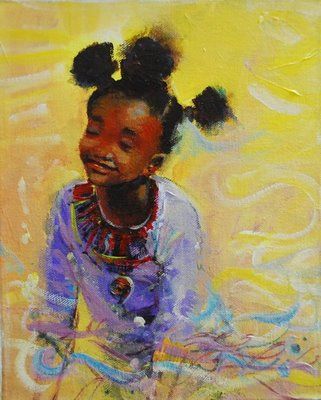 Little Black Girl Painting at PaintingValley.com | Explore collection ...