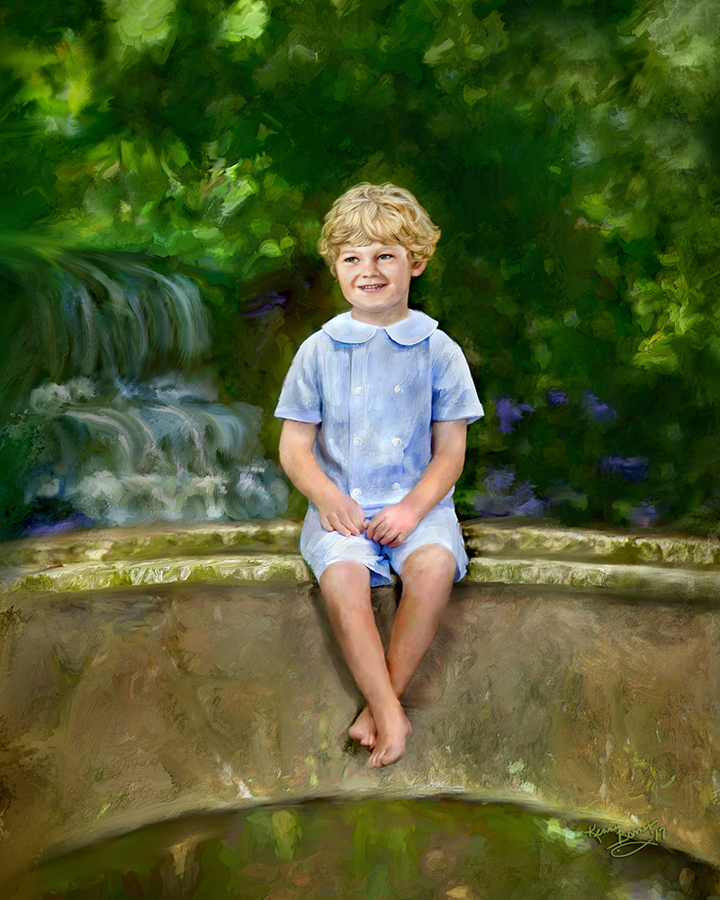 800x1000 Little Boy Blue Portrait Painting By Kenny Barnes . - Little Boy Blue Painting
