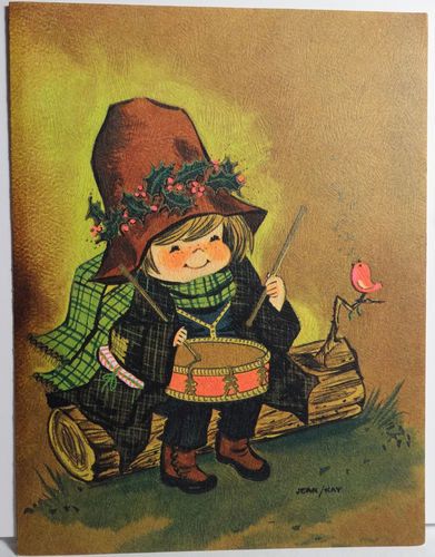 391x500 1960s Mod Little Drummer Boy Vintage Christmas Card Little - Little Drummer Boy Painting