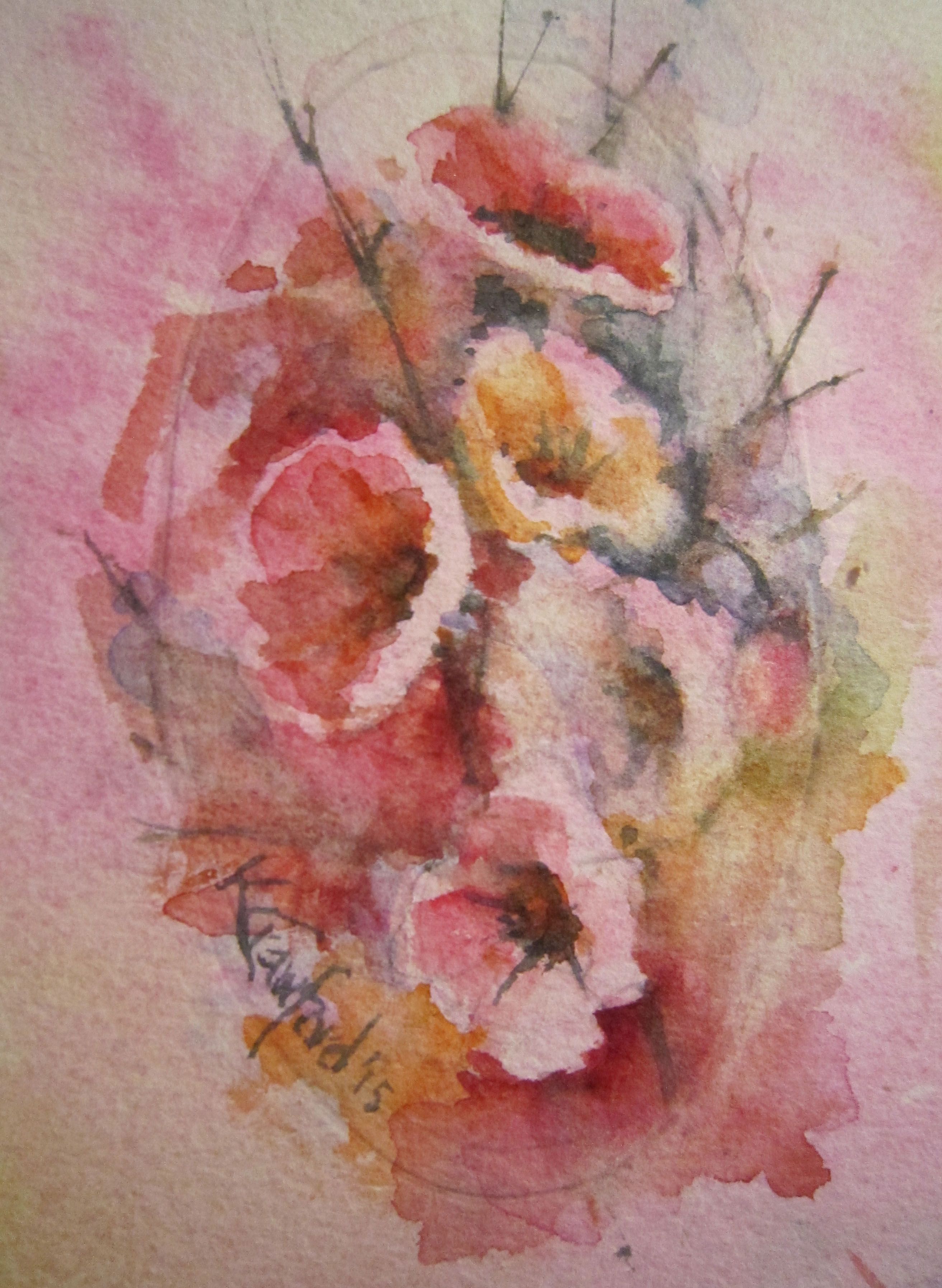 2625x3586 Little Flower Painting. 5cm X 8 Cm. By Ken Crawford Watercolour - Little Flower Painting