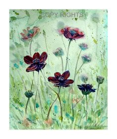 236x280 Original Water Color Painting Pink Peony Flower With Mat House - Little Flower Painting