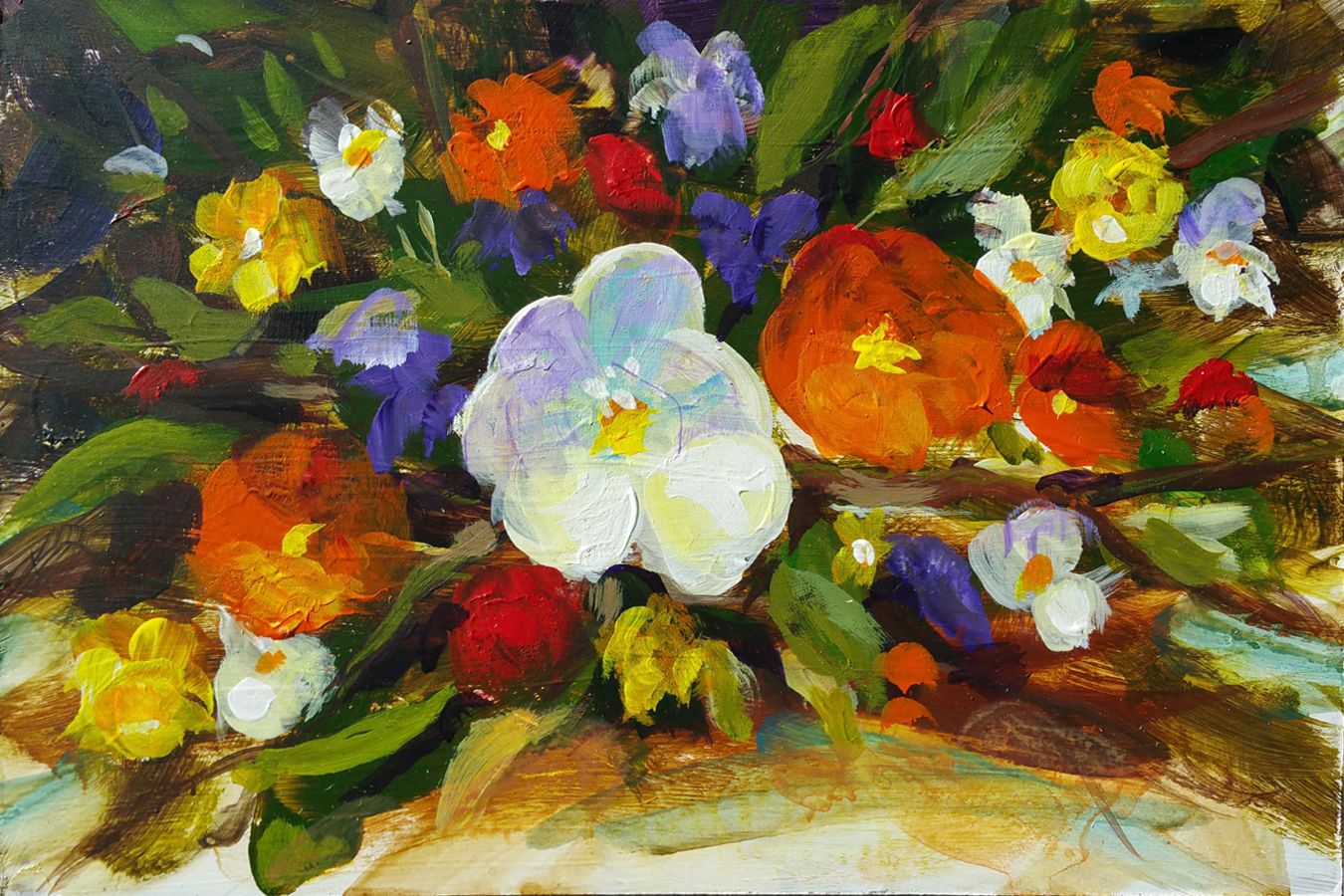 1350x900 Testing The Waters With A Few Small Flower Paintings. This One Is - Little Flower Painting