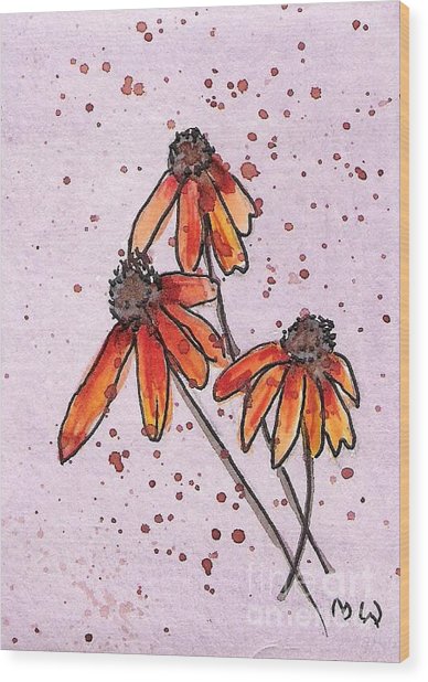 388x618 Three Little Flowers Painting By Marsha Woods - Little Flower Painting