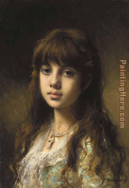 414x600 Alexei Alexeivich Harlamoff Little Girl Painting Anysize 50% Off - Little Girl Painting