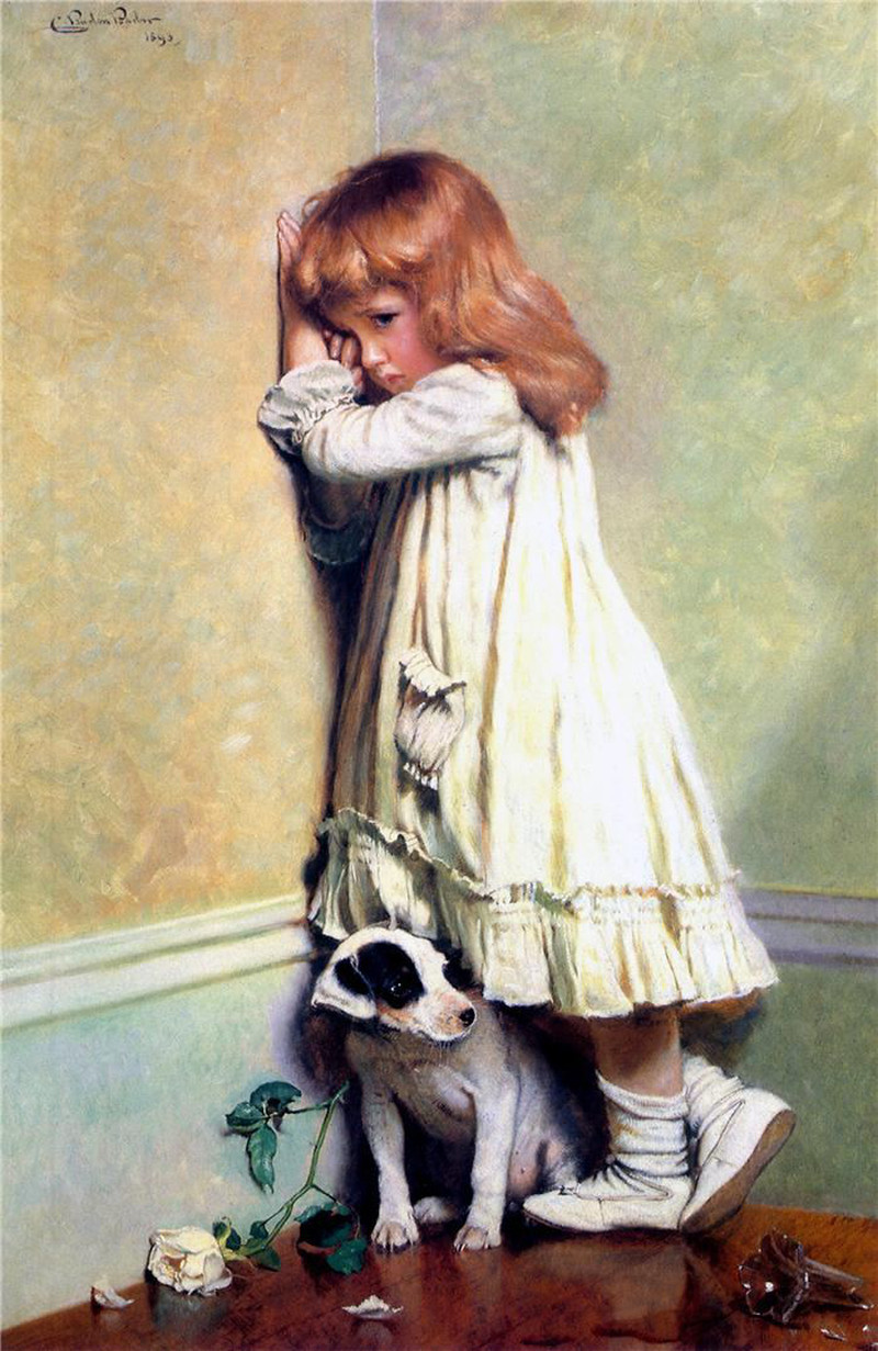 800x1231 Victorian Artist Charles Burton Barber Captures The Special Bond - Little Girl With Dog Painting