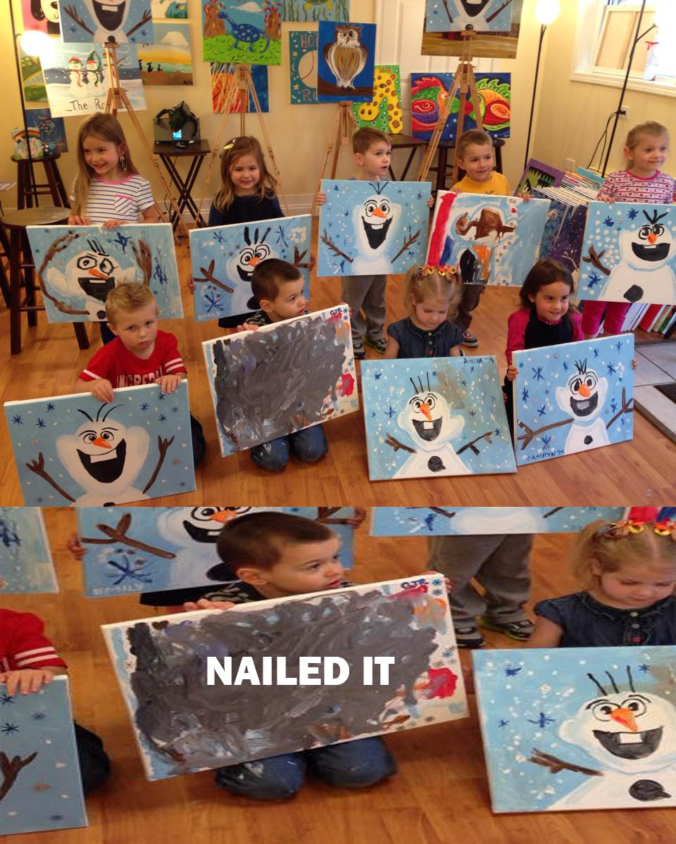 960x1199 Nailed It. Funny - Little Kid Painting