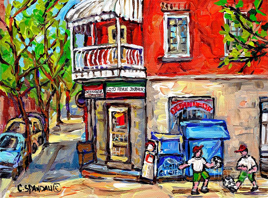 900x664 Little Italy Soccer Kids Paintings Depanneur Rue Dante Petite - Little Kid Painting