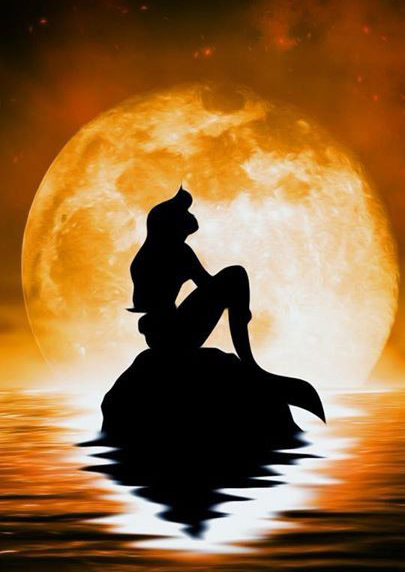 405x572 Little Mermaid Disney Shadows Diamond Painting Embroidery Kit 5d - Little Mermaid Painting