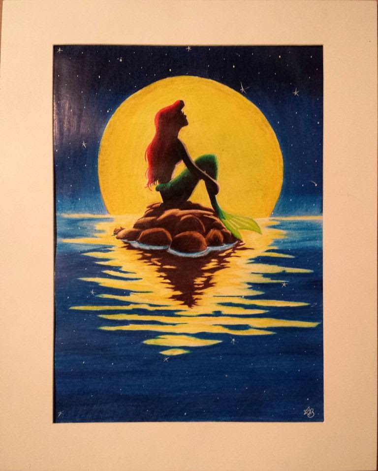 768x957 Little Mermaid Disney Silhouette Speed Drawing (Part Of Your World - Little Mermaid Painting