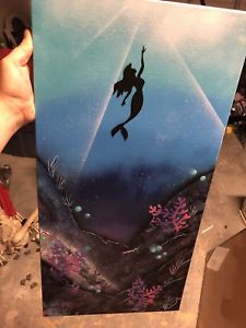 225x300 Spray Paint Art Little Mermaid Canvas Painting Ebay - Little Mermaid Painting
