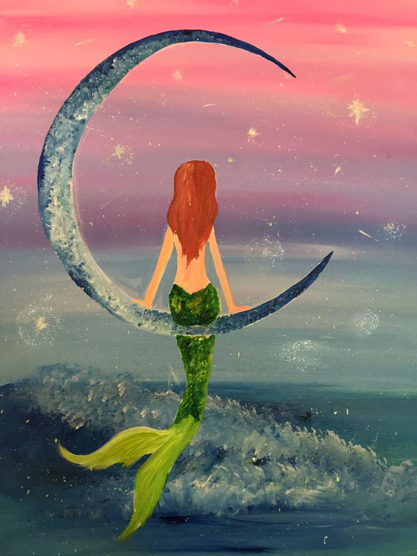 840x1120 Twinkle Twinkle Little Mermaid - Little Mermaid Painting