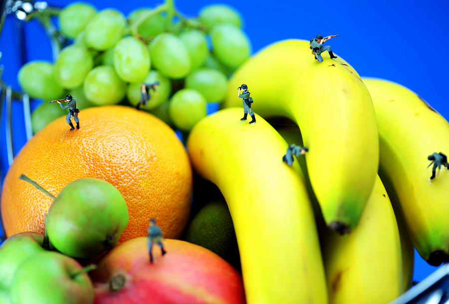 900x610 Band Of Brothers Among Fruits Jungle Little People On Food - Little People Painting