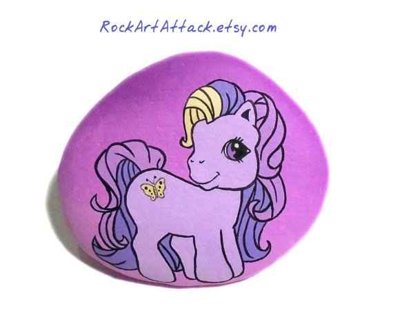 570x483 My Little Pony Hand Painted Stone Original Painted Stones - Little Pony Painting