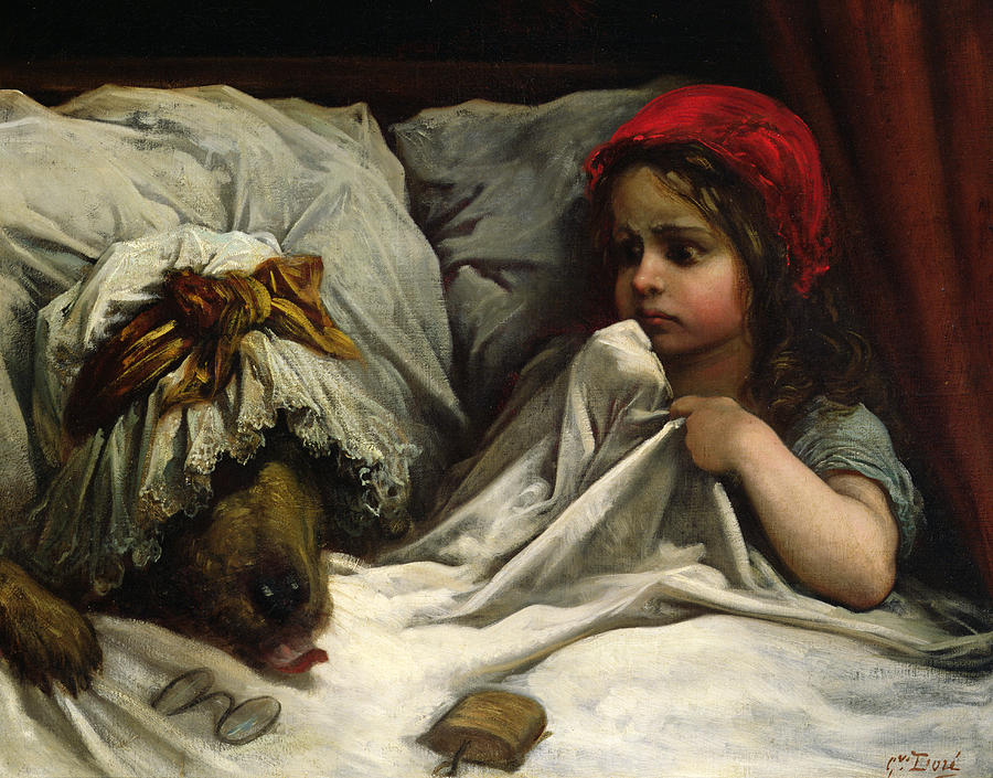 900x705 Little Red Riding Hood Painting By Gustave Dore - Little Red Riding Hood Painting
