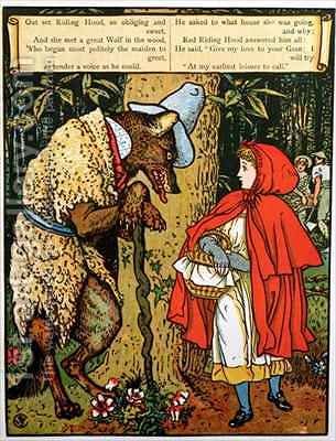 305x400 Little Red Riding Hood Walter Crane Reproduction 1st Art Gallery - Little Red Riding Hood Painting