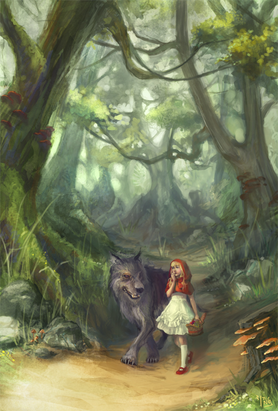 541x800 Little Red Riding Hood By Lockjaw - Little Red Riding Hood Painting