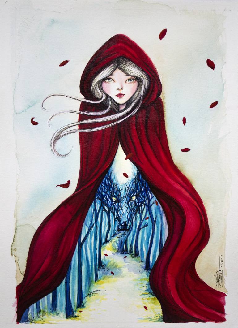 770x1060 Saatchi Art Little Red Riding Hood Painting By Josymar Arteaga - Little Red Riding Hood Painting