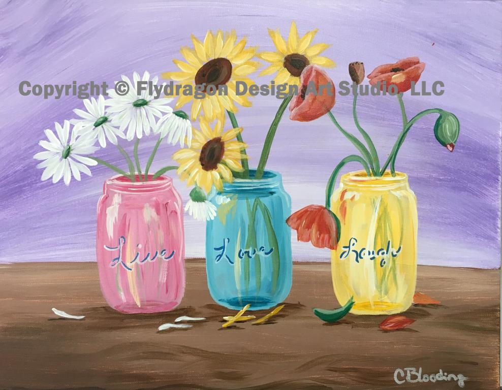988x768 Live Love Laugh Flydragon Design Art Studio, Llc - Live Love Laugh Painting