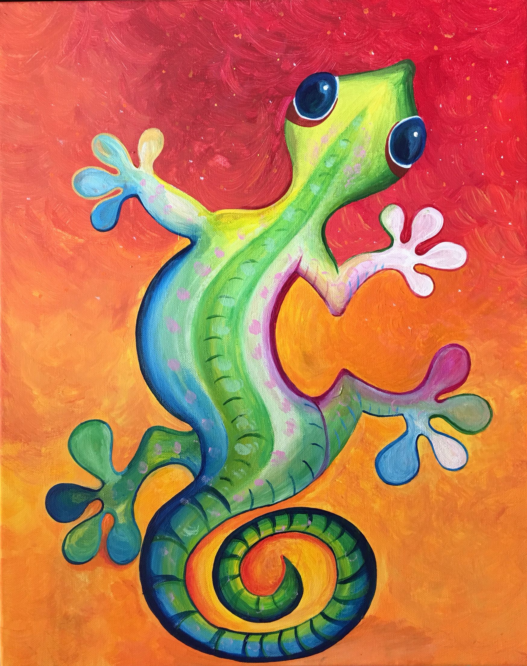 1748x2208 Lizard Gecko Painting Acrylic Copy Cat And Other Work Of Mine - Lizard Painting