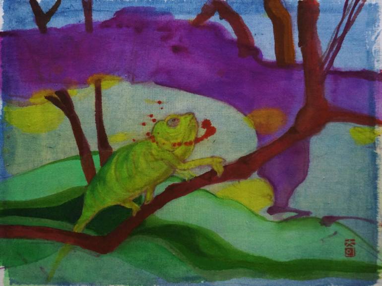 770x578 Saatchi Art A Lizard Painting By Choin Im - Lizard Painting