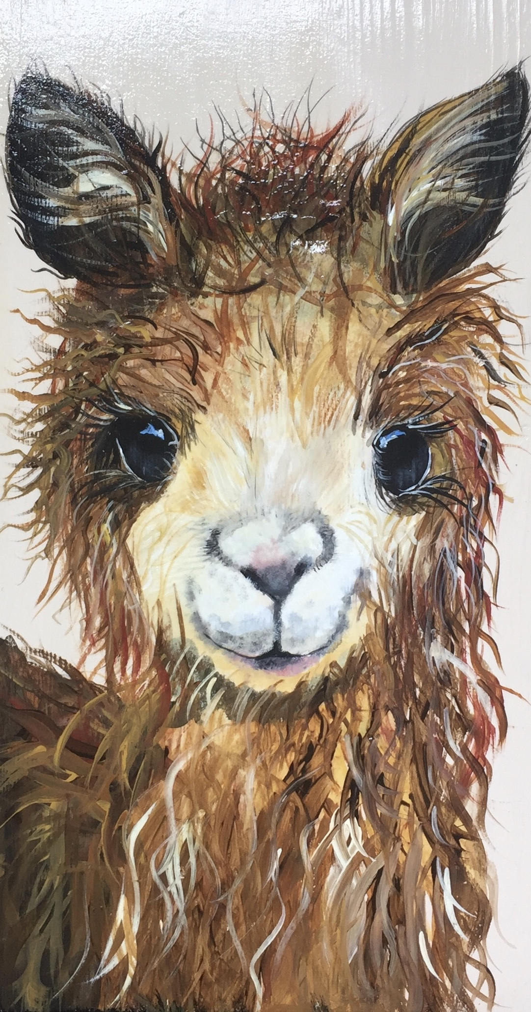 1082x2061 Llama Painting, Baby Shower, Veterinary Office, Baby Nursery - Llama Painting