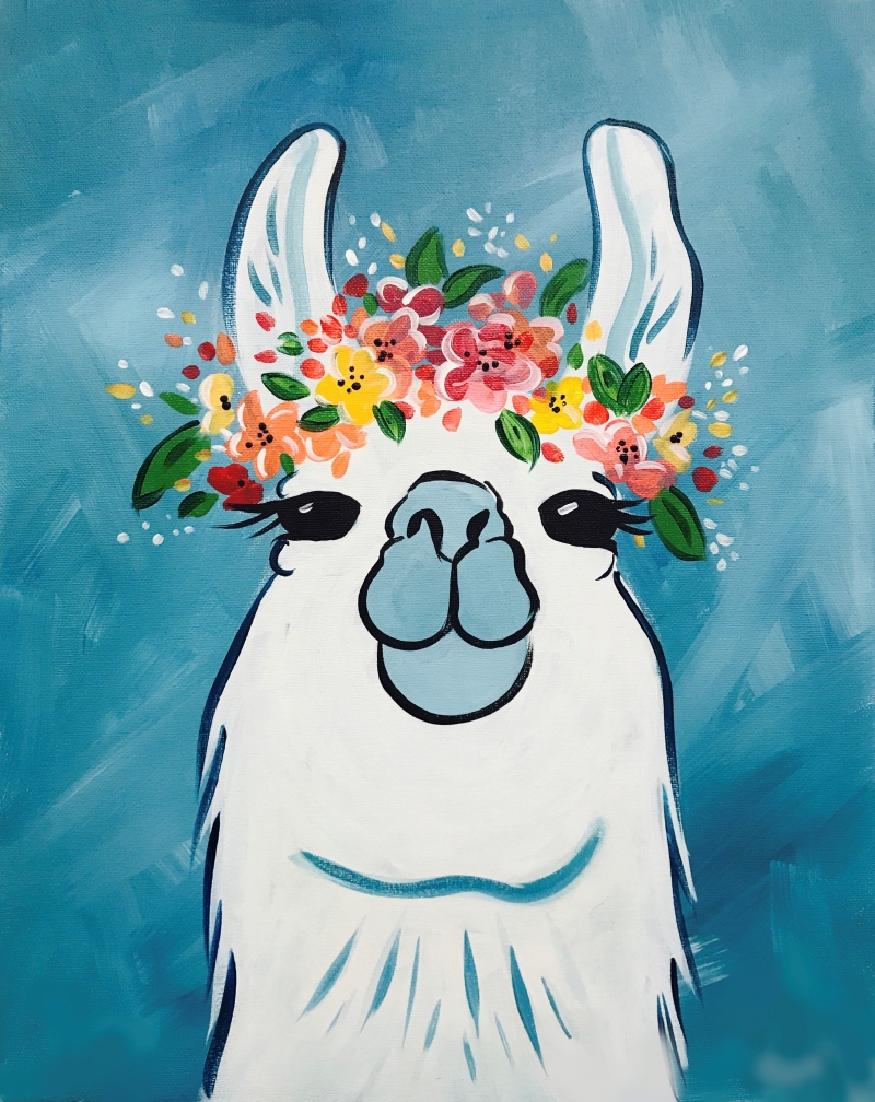 800x1008 Love Me Llama 09092017 Missoula, Montana, Painting - Llama Painting