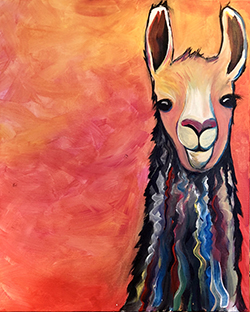 250x312 Paint That Funky Llama! Tickets, Sun, Apr 15, 2018 - Llama Painting