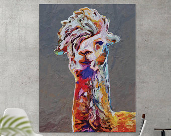 340x270 Alpaca Oil Painting Etsy - Llama Painting