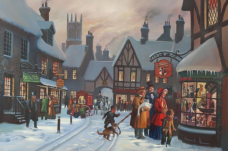 750x497 Lloyd Garrison Painting Dickens Old London - Lloyd Painting