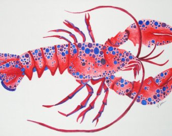 340x270 Lobster Painting Etsy - Lobster Painting