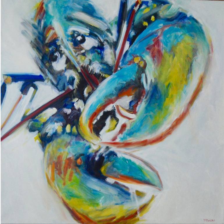 770x770 Saatchi Art Lobster Square Painting By Michelle Parsons - Lobster Painting