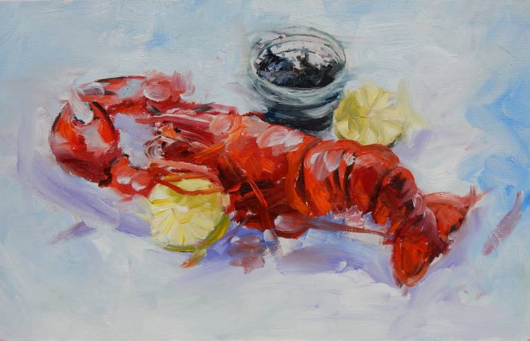 770x496 Saatchi Art Something For Your Lunch. Still Life With Lobster - Lobster Painting