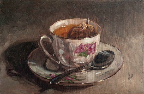 600x392 Tea Cup Oil Painting My Daily Paintworks. Rachel Lynn Weber - Local Oil Painting Artists