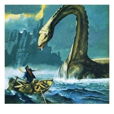 400x400 Loch Ness Monster Giclee Print By English School - Loch Ness Monster Painting