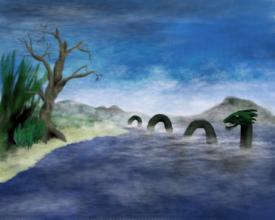400x320 Loch Ness Monster - Loch Ness Monster Painting
