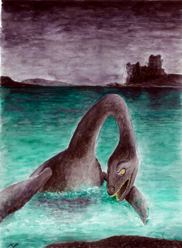 600x818 The Loch Ness Monster By Mariopulido - Loch Ness Monster Painting