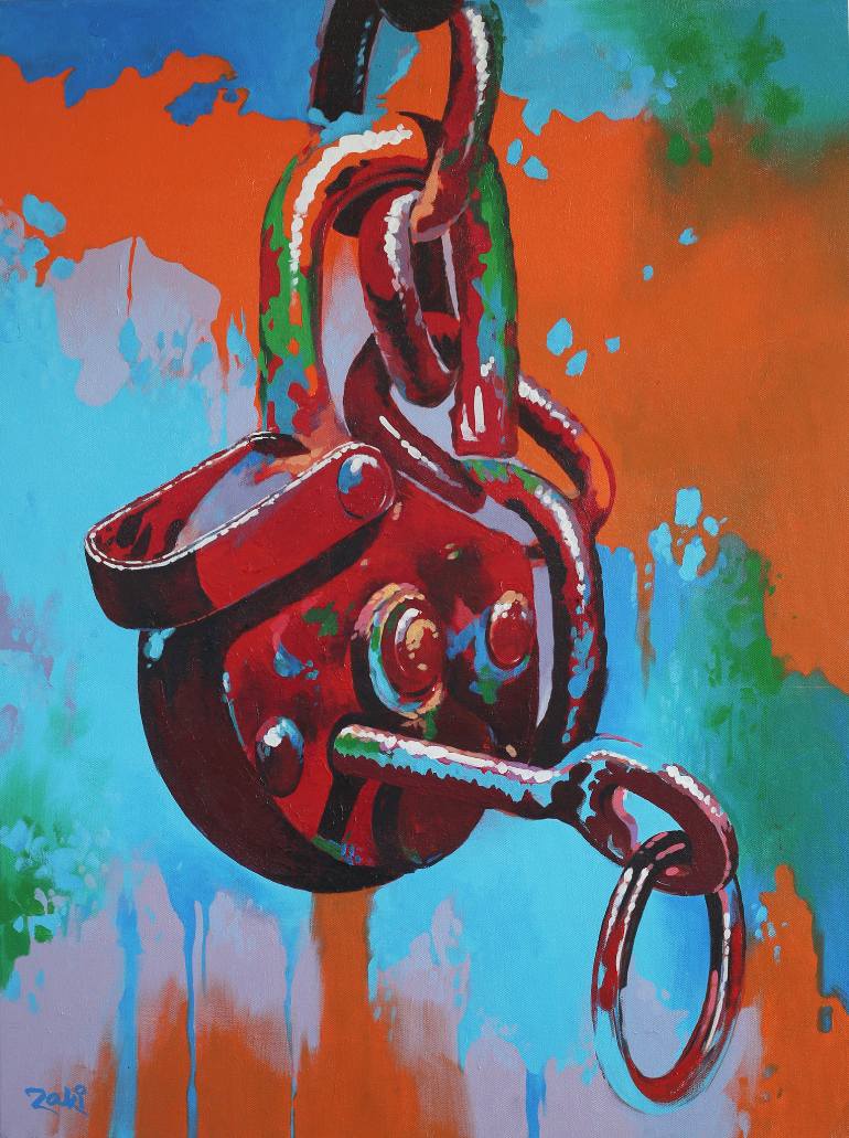 770x1031 Saatchi Art Lock Of Love Painting By Studio Zaki - Lock Painting
