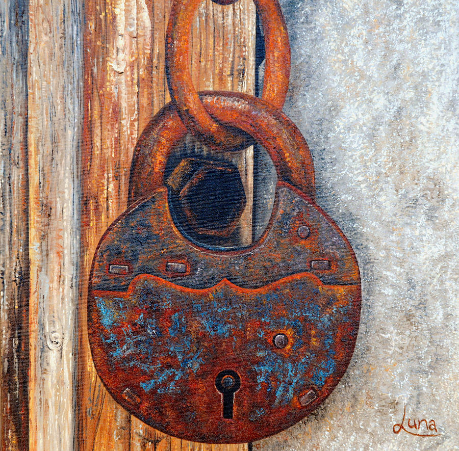 900x885 Shackled - Lock Painting