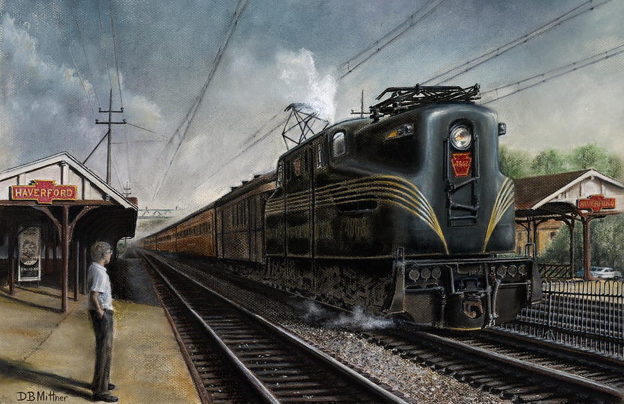 900x583 Mainline Memories Painting By David Mittner - Locomotive Painting
