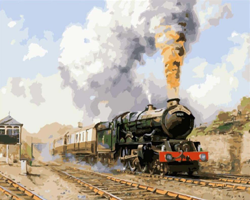 988x790 Old Steam Locomotive - Locomotive Painting