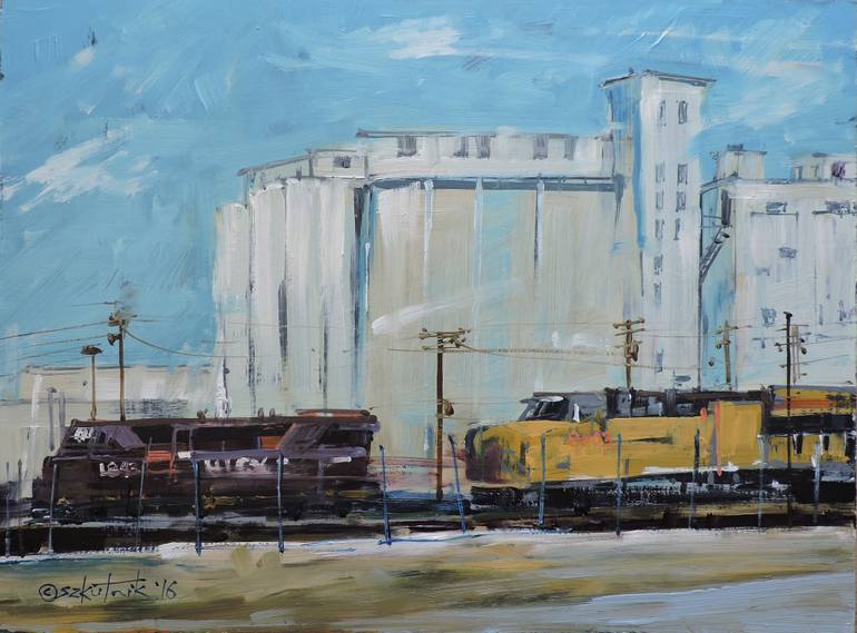 770x569 Saatchi Art Locomotive Painting By Richard Szkutnik - Locomotive Painting