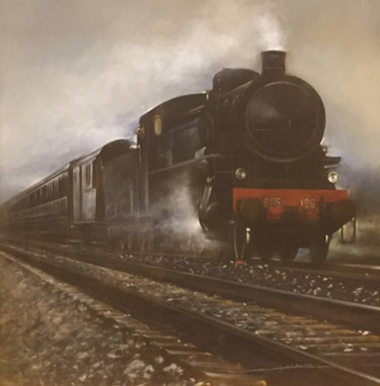 770x781 Saatchi Art Locomotive Painting By Antonio Sgarbossa - Locomotive Painting