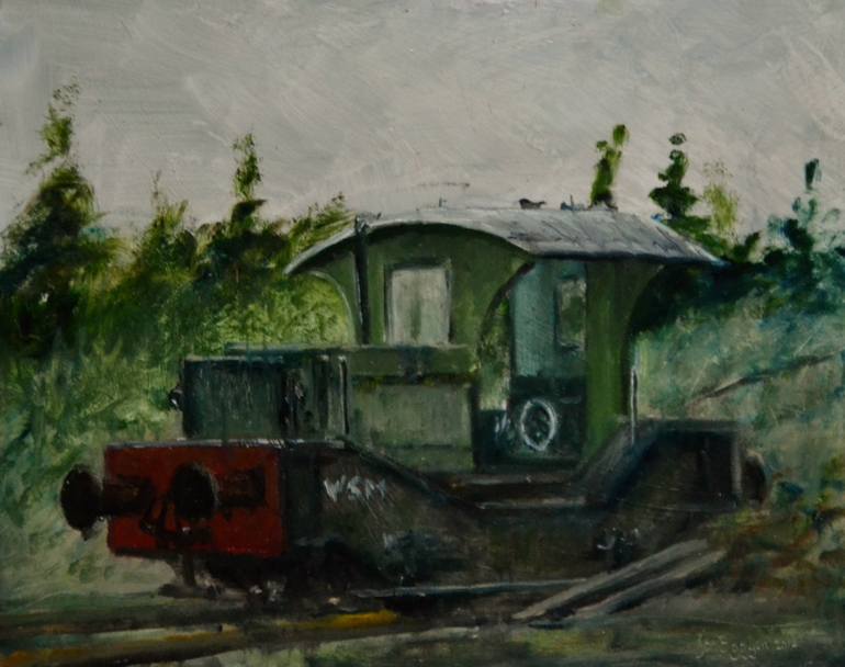 770x608 Saatchi Art Shunting Locomotive Painting By Jan Baggen - Locomotive Painting