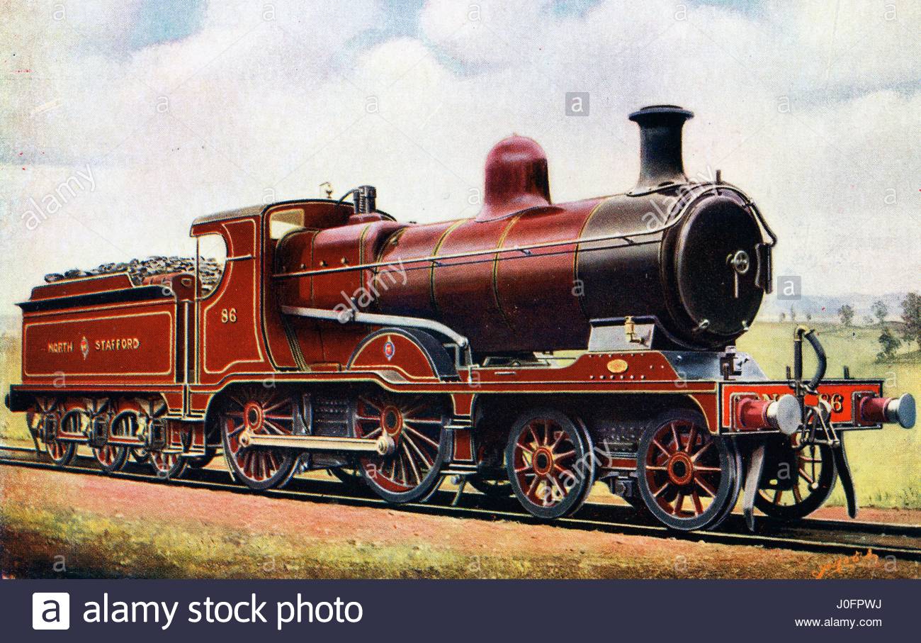 1300x907 Locomotive No 86 4 4 0 Express, From A Painting By F Moore - Locomotive Painting