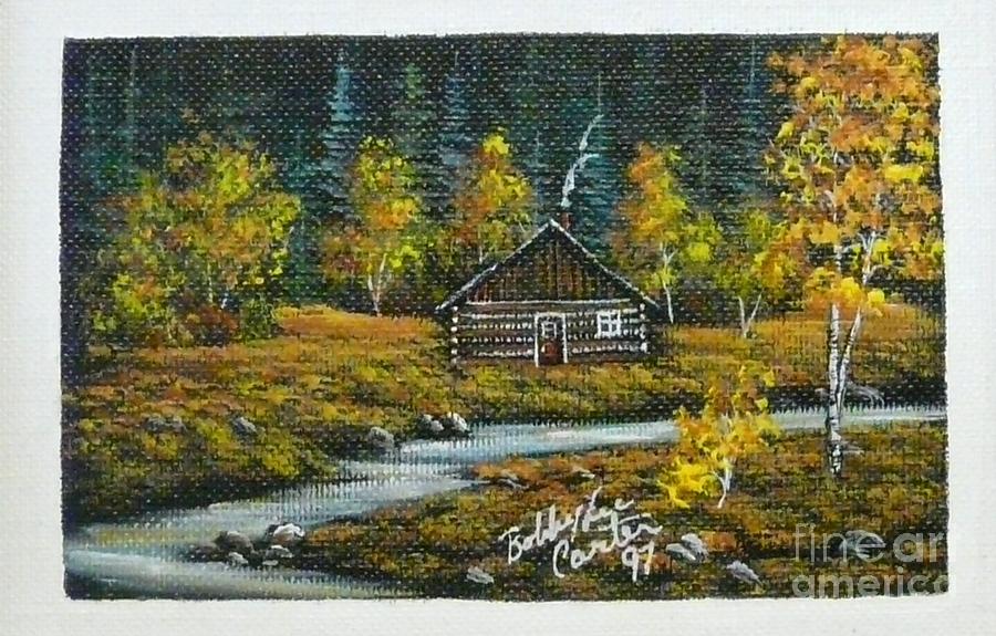 Log Cabin In The Woods Painting At Paintingvalley Com Explore