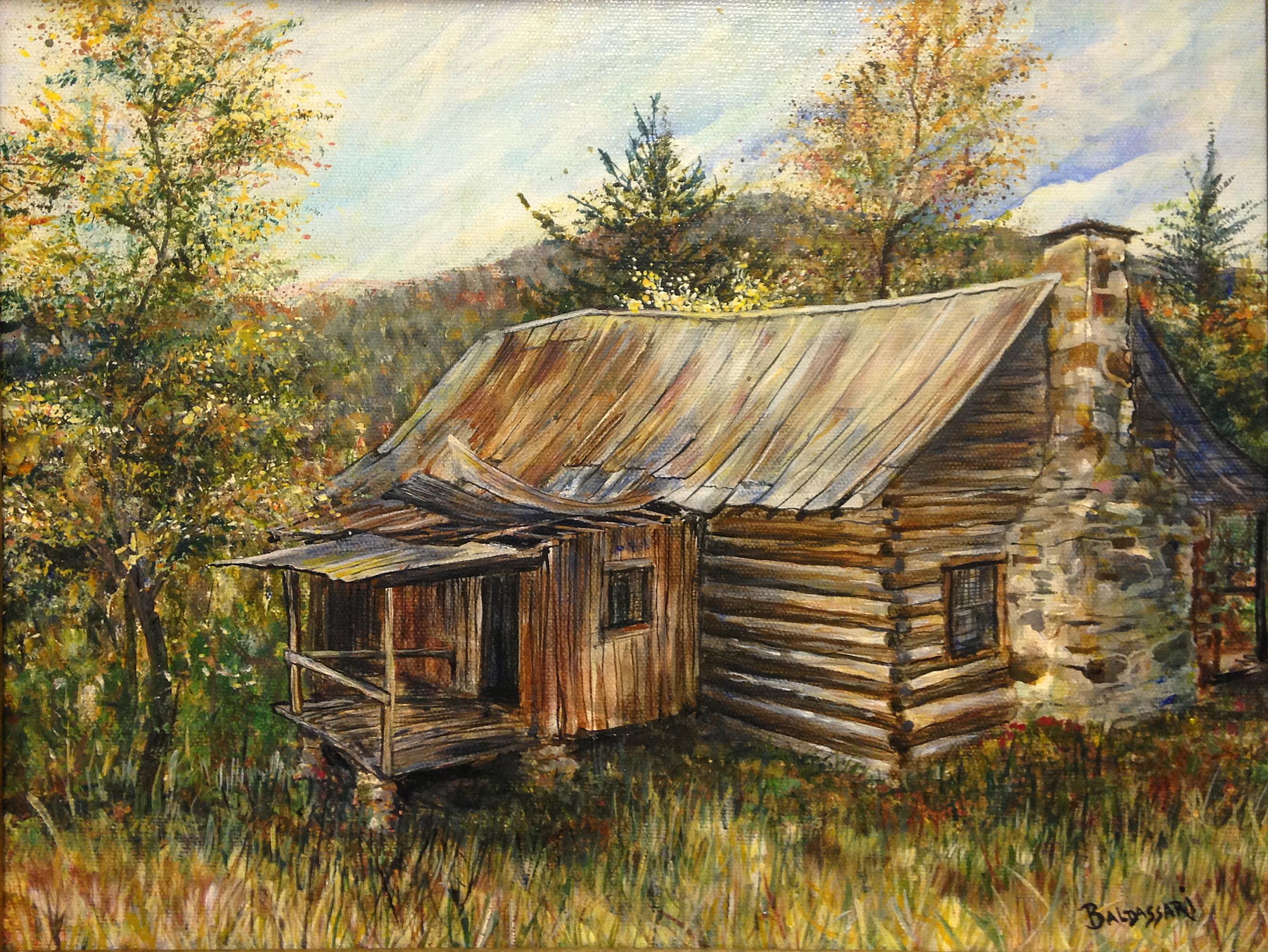 2680x2012 2015 07 10 Villines Log Cabin Ii Scotts Paintings - Log Cabin Painting