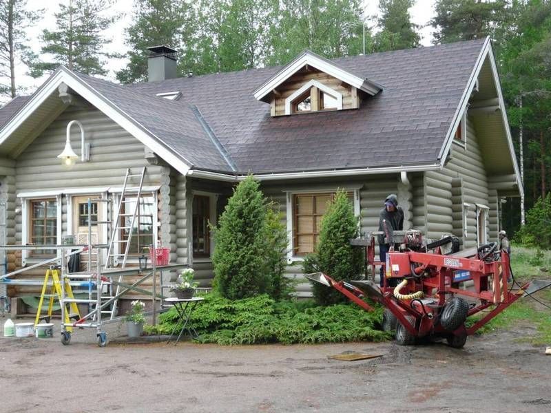 800x600 Painting A Log Cabin House Stevi Log Cabin Houses - Log Cabin Painting