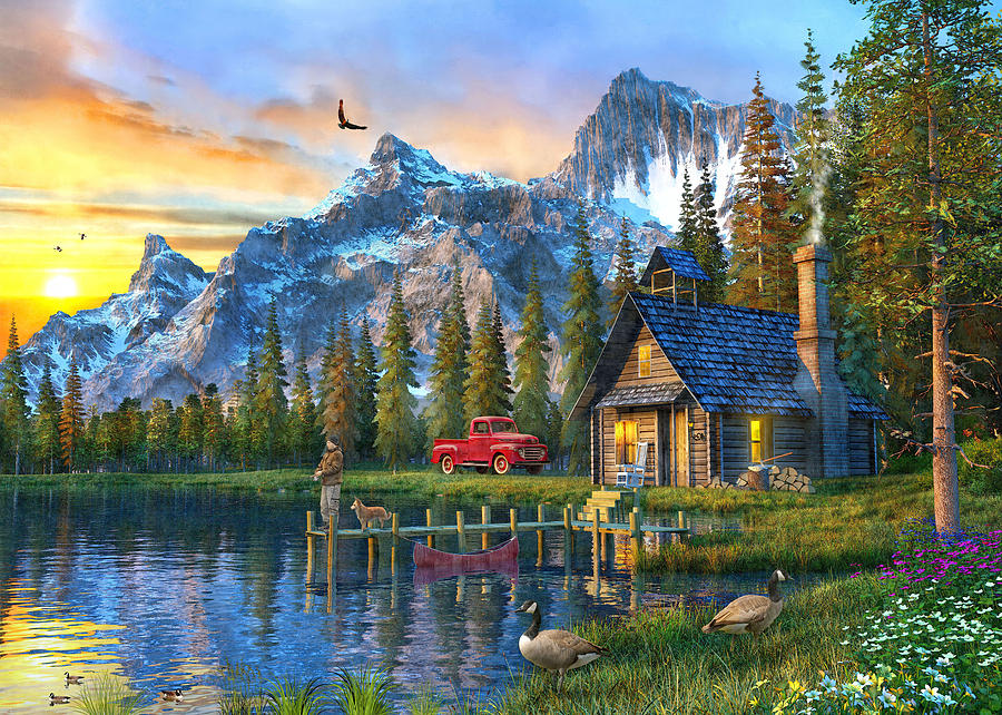 Log Cabin Painting At Paintingvalley Com Explore Collection Of